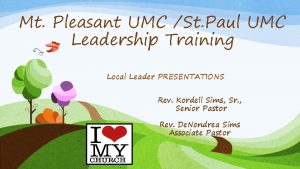 Mt Pleasant UMC St Paul UMC Leadership Training