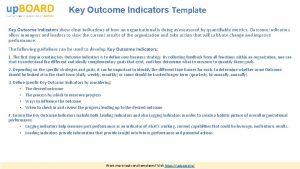 Key Outcome Indicators Template Key Outcome Indicators show