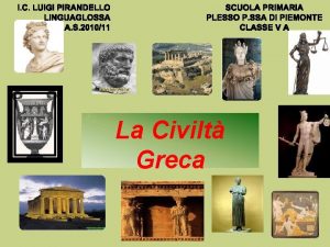 La Civilt Greca LA COLONIZZAZIONE COLONIE GRECHE CARTINA