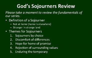 Gods Sojourners Review Please take a moment to