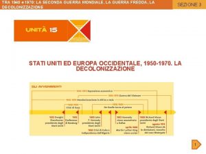 TRA 1940 e 1970 LA SECONDA GUERRA MONDIALE