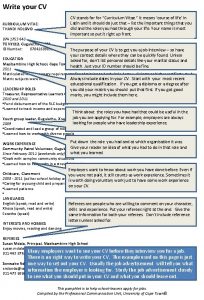 Write your CV CURRICULUM VITAE THANDI NDLOVO 074