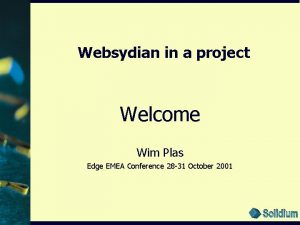 Websydian in a project Welcome Wim Plas Edge