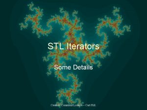 STL Iterators Some Details Creative Commons License Curt