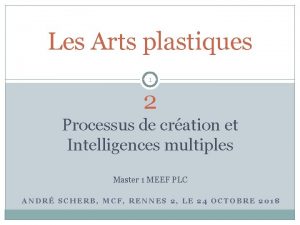 Les Arts plastiques 1 2 Processus de cration