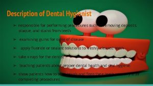 Description of Dental Hygienist responsible for performing procedures