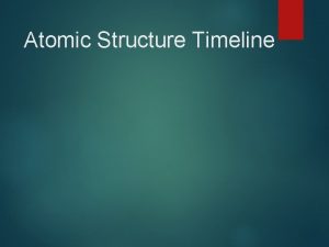 Atomic Structure Timeline Democritus 400 B C Proposed