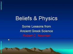 newmanlib ibri org Beliefs Physics Abstracts of Powerpoint