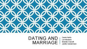 DATING AND MARRIAGE Carrie Hortin Lori Murdock Brandie