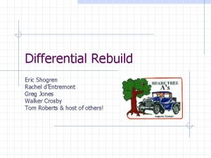 Differential Rebuild Eric Shogren Rachel dEntremont Greg Jones