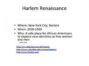 Harlem Renaissance Where New York City Harlem When
