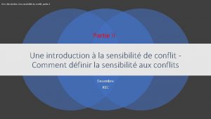 Une introduction la sensibilit de conflit partie 2