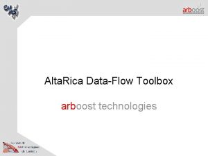 Alta Rica DataFlow Toolbox arboost technologies Alta Rica