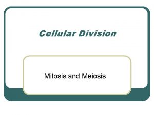 Cellular Division Mitosis and Meiosis Cellular Communication Types