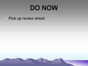 DO NOW Pick up review sheet REVIEW VOCABULARY