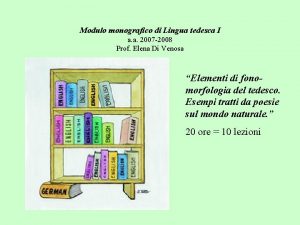 Modulo monografico di Lingua tedesca I a a