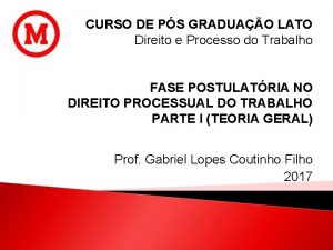 CURSO DE PS GRADUAO LATO Direito e Processo