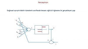 Perceptron Dorusal ayrtrlabilir kmelerin snflandrlmasn eiticili renme ile