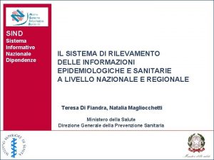 SIND Sistema Informativo Nazionale Dipendenze IL SISTEMA DI