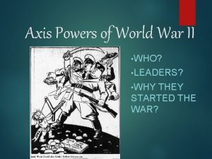 Axis Powers of World War II WHO LEADERS