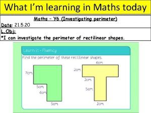 What Im learning in Maths today Maths Y