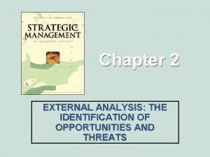Chapter 2 EXTERNAL ANALYSIS THE IDENTIFICATION OF OPPORTUNITIES