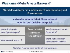 Was kann Mein Private Banker Strkt den Anleger