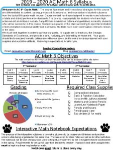 2019 2020 AC Math 6 Syllabus This syllabus