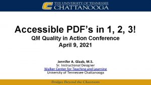 Accessible PDFs in 1 2 3 QM Quality