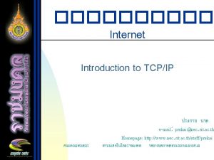 TCPIP Internetworking Intern n n ISOC Internet Society