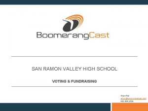 SAN RAMON VALLEY HIGH SCHOOL VOTING FUNDRAISING Arjun