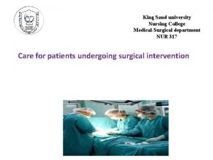 King Saud university Nursing College MedicalSurgical department NUR