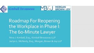 Kimball Brousseau Roadmap For Reopening the Workplace in