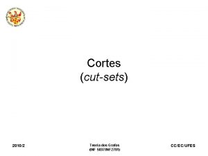 Cortes cutsets 20102 Teoria dos Grafos INF 5037INF
