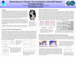 Observations for Climate The Contribution of the XBT