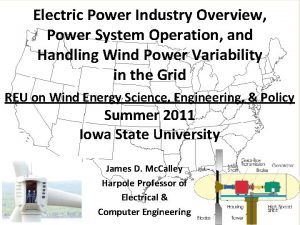 Electric Power Industry Overview Power System Operation and