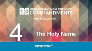 4 MIKE MAZZALONGO The Holy Name It came