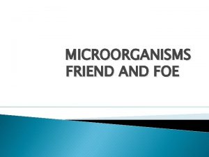 MICROORGANISMS FRIEND AND FOE Microorganisms What are microorganisms