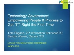 Technology Governance Empowering People Process to Get IT