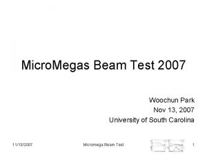 Micro Megas Beam Test 2007 Woochun Park Nov