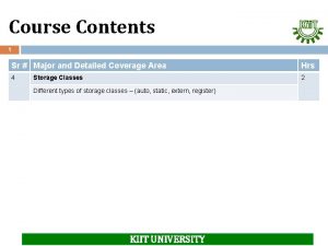 Course Contents 1 Sr Major and Detailed Coverage