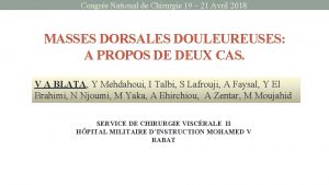 Congrs National de Chirurgie 19 21 Avril 2018