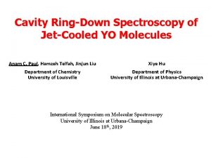 Cavity RingDown Spectroscopy of JetCooled YO Molecules Anam