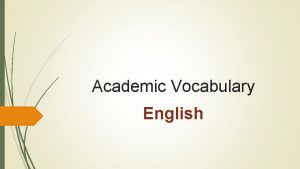 Academic Vocabulary English Academic Vocabulary Week 1 Assert