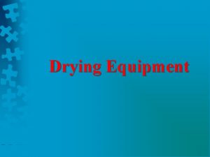 Drying Equipment Dryers for Solids and Pastes Tray