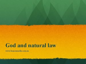 God and natural law www beaconmedia com au