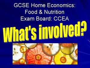 GCSE Home Economics Food Nutrition Exam Board CCEA