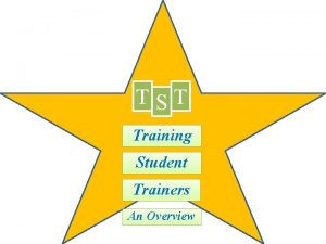 TST Training Student Trainers An Overview This TST