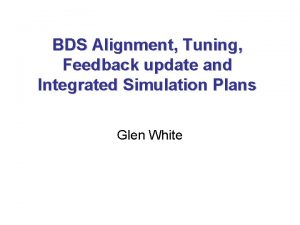 BDS Alignment Tuning Feedback update and Integrated Simulation