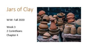 Jars of Clay WIW Fall 2020 Week 3